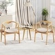 preview thumbnail 2 of 8, Gymax Set of 2 Leisure Bamboo Armchair Accent Chair w/ Curved Back &