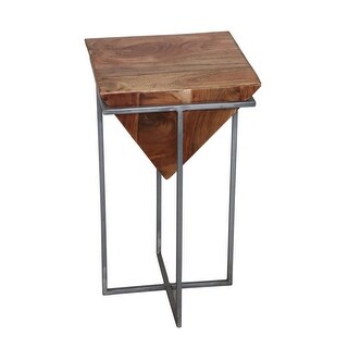 Shop 25 Brown And Silver Retro Style Side Table On Sale Overstock 29238755