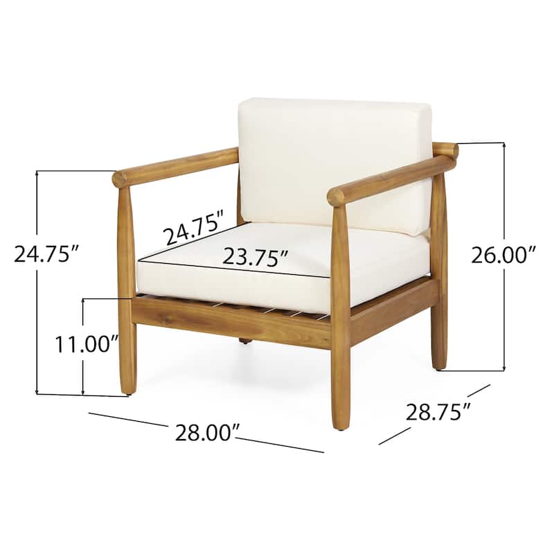 Bonsallo Outdoor Acacia Wood Club Chairs (Set of 2) by Christopher Knight Home