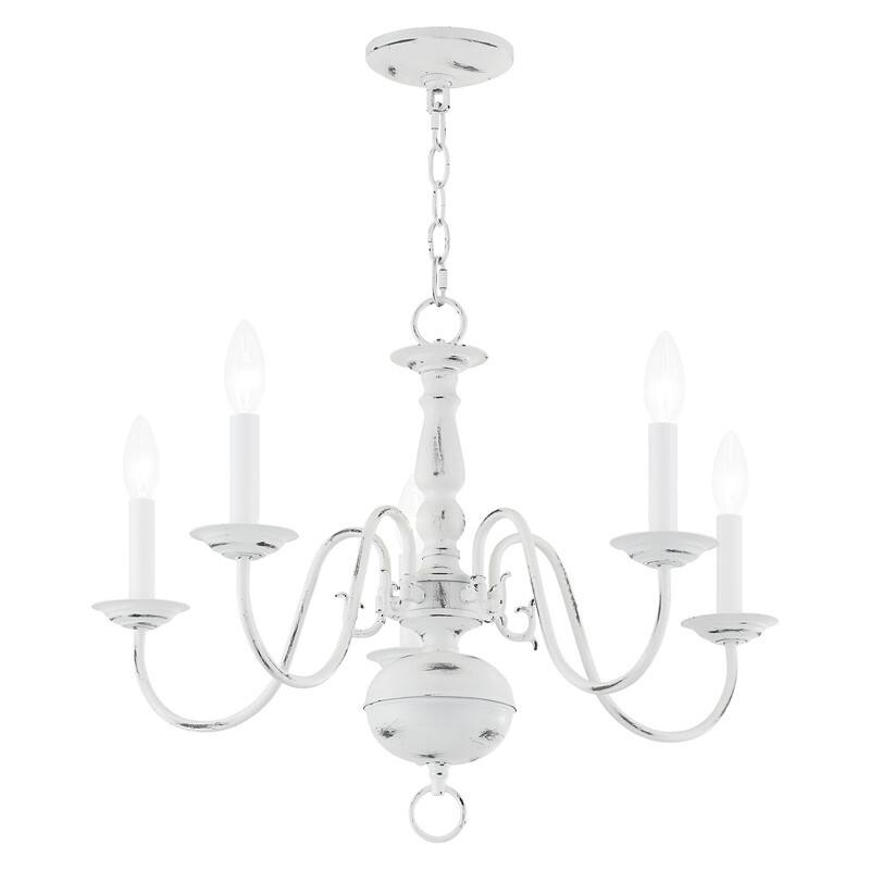Livex Lighting 5-light Antique White Indoor Chandelier, 5005-60 - 24" DIA X 18" H