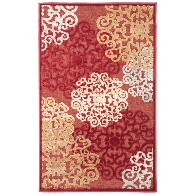 SAFAVIEH Paradise Pere Modern Viscose Rug - 2'7" x 4' - Red/Multi