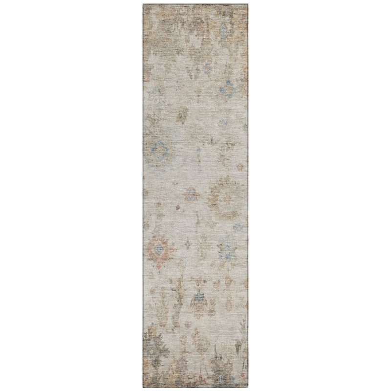 Machine Washable Indoor/ Outdoor Vintage Traditional Chantille Rug