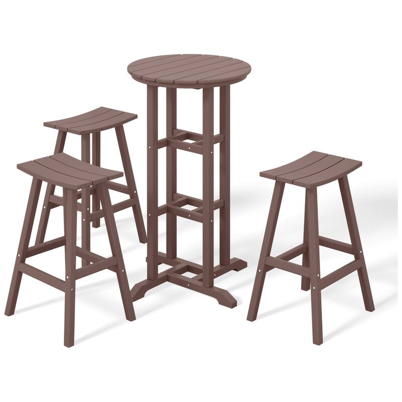 Laguna Hdpe All Weather Outdoor Patio Bistro Bar Set (4-Piece Set)