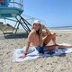 preview thumbnail 9 of 12, Delilah Home Organic Cotton Sunset Beach Towel 36 Inch by 70 Inch