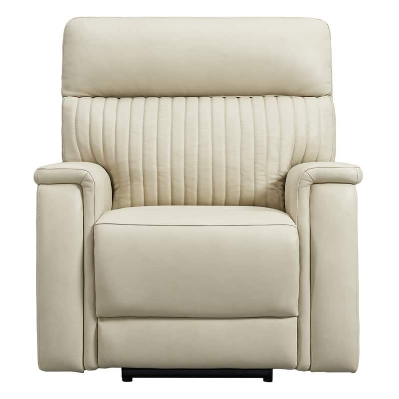 Genuine Leather Zero Gravity Power Reclining Sofa with Headrest, Lumbar & USB, Living Room Set