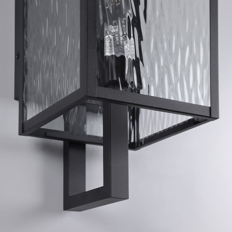 LED Outdoor Wall Lantern 1-Light 22-in H Matte Black Fixture - 22 inch