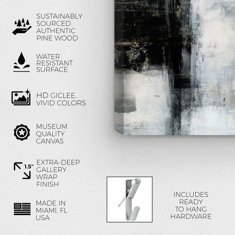 Wynwood Studio Abstract Favorite Black Strike Black and Modern & Contemporary Wall Art Canvas Print