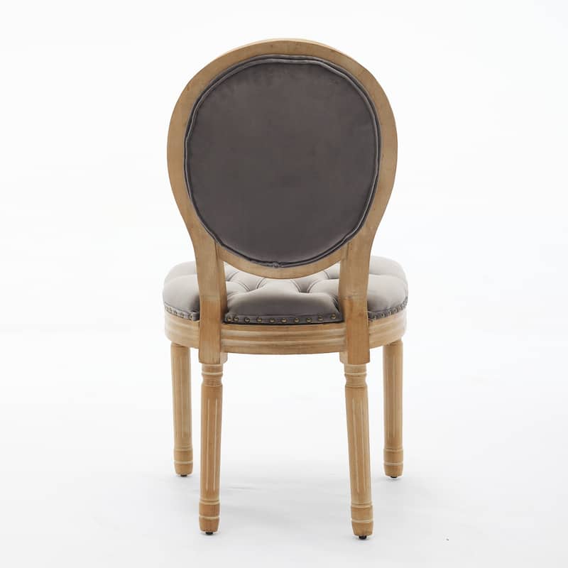 French Style Velvet Dining Chairs Set of 2, Dining Chair with Solid Wood Frame/Nailhead Trim
