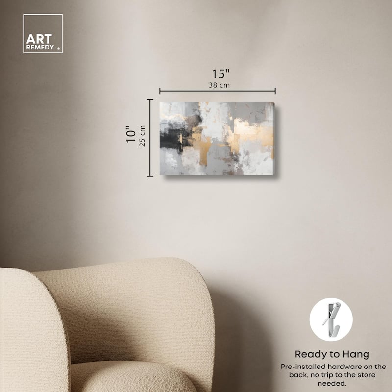 Gilded Gray II Canvas by Art Remedy, Gallery Wrapped