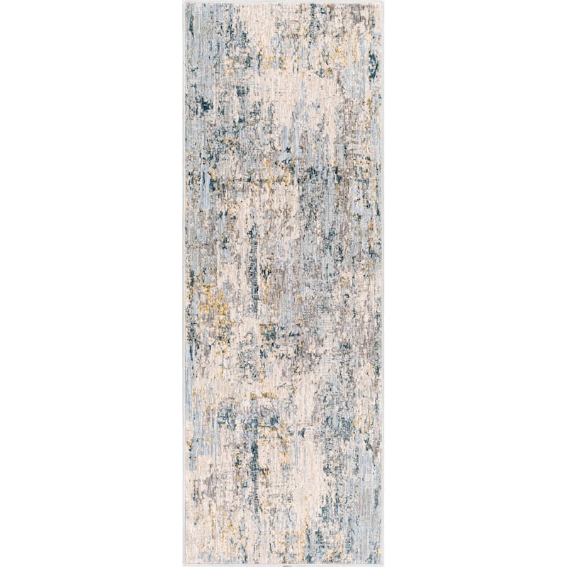 Livabliss Transitional Laila Abstract Area Rug - 2'7" x 10' - Pale Blue
