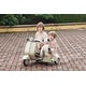 preview thumbnail 5 of 7, Gray 6V LICENSED Vespa Scooter Motorcycle with Side Car for kids Safe, Drop-proof, with Headlight
