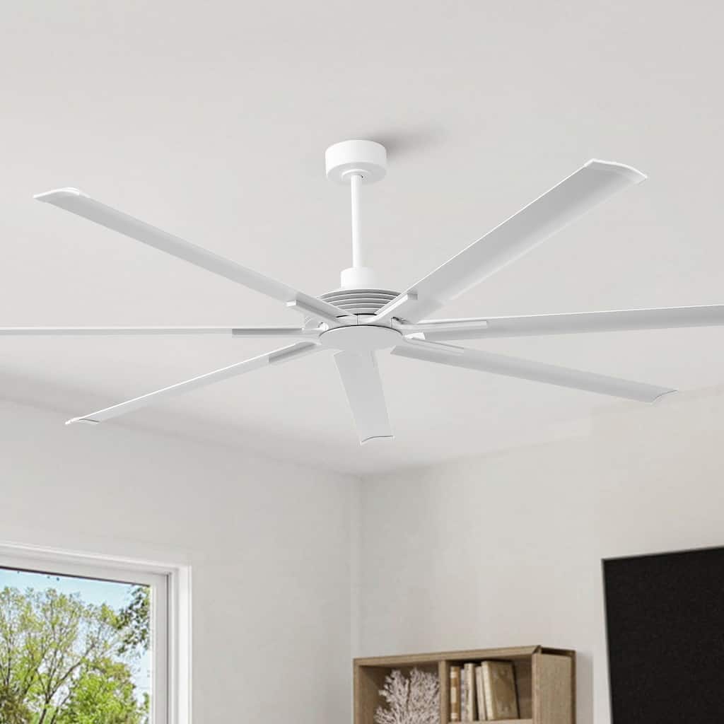 Ceiling Fan Modern 84" Industrial 7-Blade White Metal