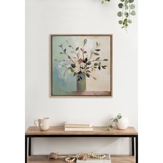 Kate and Laurel Sylvie Traditional Boho Floral Botanical II Framed Canvas by The Creative Bunch Studio