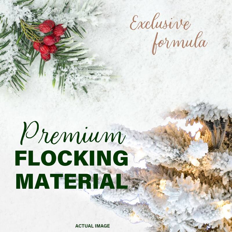 Fraser Hill Farm Flocked Pine 9-foot Tree, Clear LED