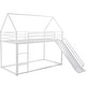 preview thumbnail 6 of 11, House Bunk Bed with Sturdy Frame, Timeless Design,Built-in Ladder and Slide, Twin over Twin, White
