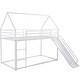 preview thumbnail 6 of 11, Twin over Twin House Bunk Bed with Slide and Convertible Ladder, Metal Frame, Guardrails for Safety, Easy Assembly, White