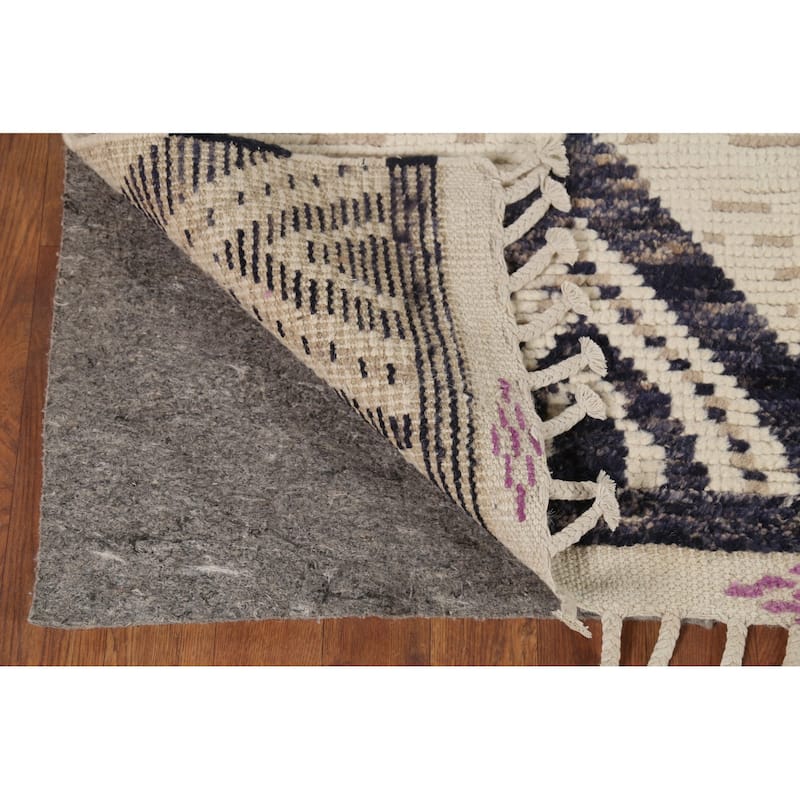 Trellis Moroccan Area Rug Hand-Knotted Wool Carpet - 6'11"x 10'9"