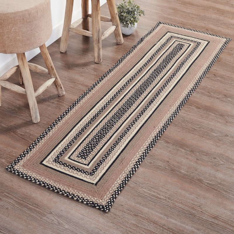 Sawyer Mill Charcoal Creme Jute Rug/Runner Rect w/ Pad 24x78 - 3'6"