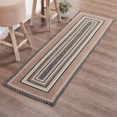 Sawyer Mill Charcoal Creme Jute Rug/Runner Rect w/ Pad 24x78 - 3'6"