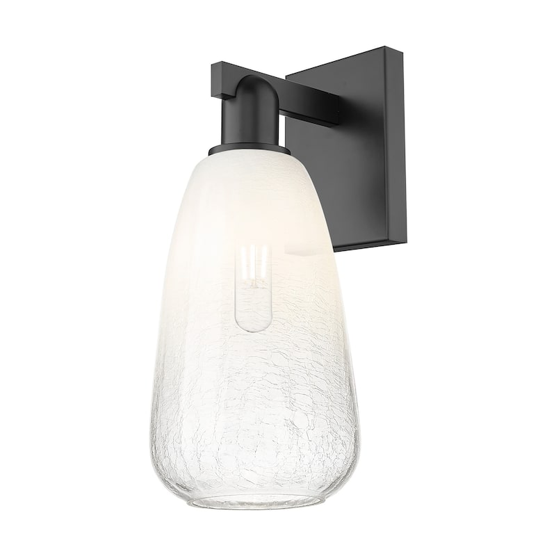 Innovations Lighting 716-1W-11-8 Brookhaven Almond Sconce Brookhaven - Matte Black / Opal