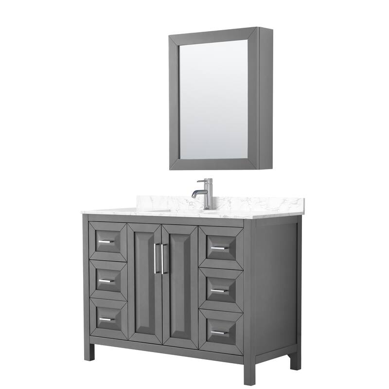 Daria 48 Inch Single Vanity, Cultured Marble Top, Medicine Cabinet