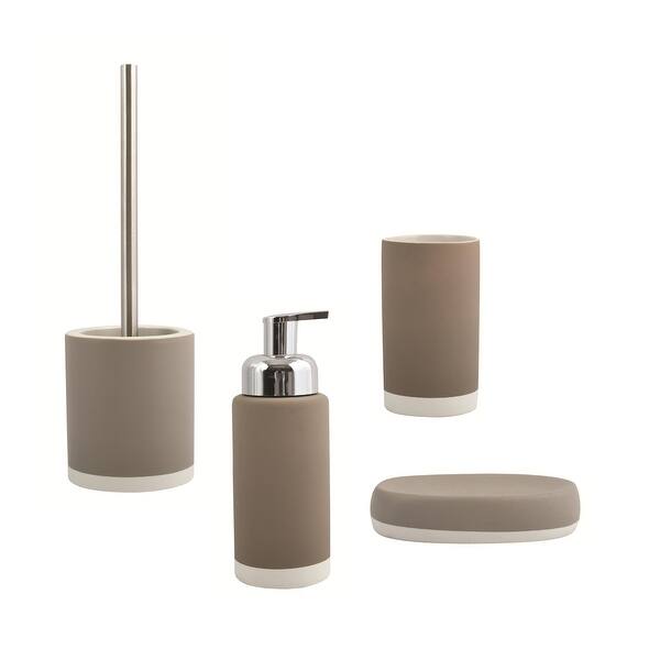 Shop Black Friday Deals On Toilet Brush And Holder Msv France Cagliari Gray Brown Soft Ceramic Overstock 31226986