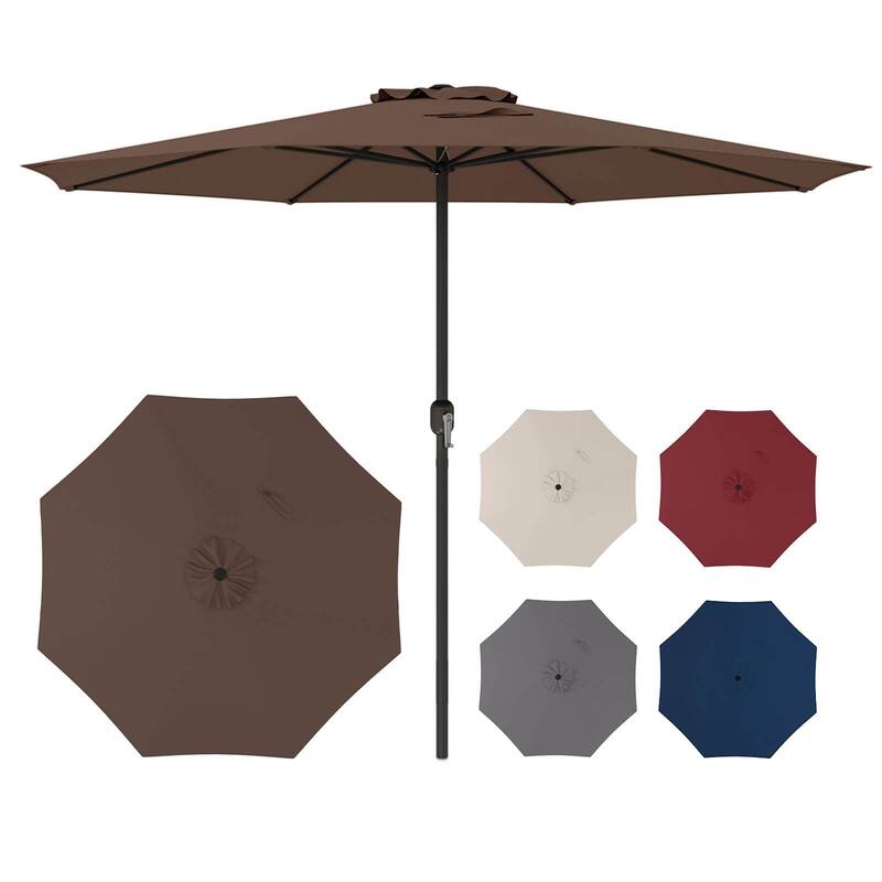 Costway 12 FT Patio Umbrella Outdoor Market Umbrella with Crank Handle