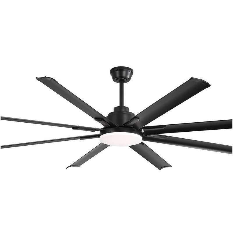 52/66/72/84 Inch Smart Ceiling Fan with Light ,Wall Switch, APP Control,Dimmable LED,8 Blades - 84 Inch Diameter - Black