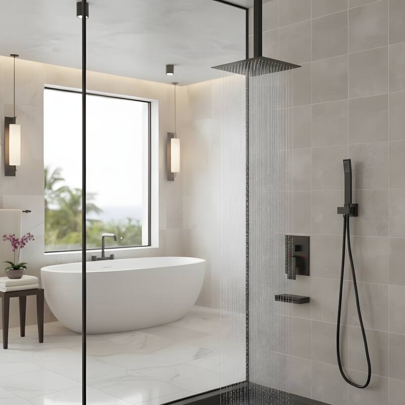Minimalist Wall Mounted Square Shower System