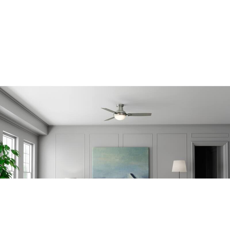 Casablanca 54" Verse Outdoor Ceiling Fan with LED Light Kit and Handheld Remote - DAMP RATED! - Satin Nickel