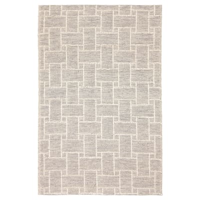 ECARPETGALLERY Braid weave Sienna Grey Wool Rug - 5'0 x 7'9