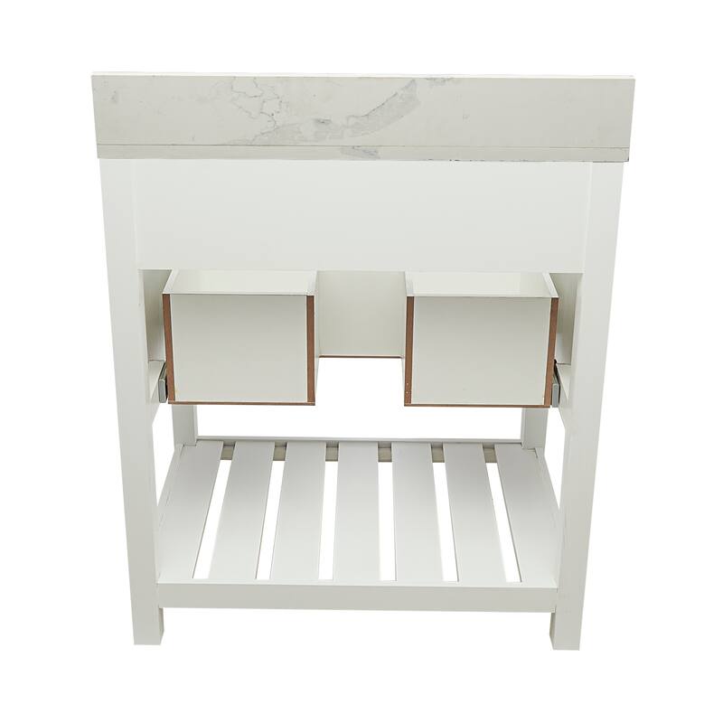 Tremblant 31" Bathroom Vanity in Espresso with Quartz Stone Vanity Top Sink w/ Backsplash in Galaxy White Single Hole