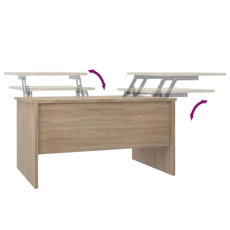 vidaXL Coffee Table Lift Top End Table Accent Side Sofa Table Engineered Wood - 31.5" x 19.7" x 16.7"