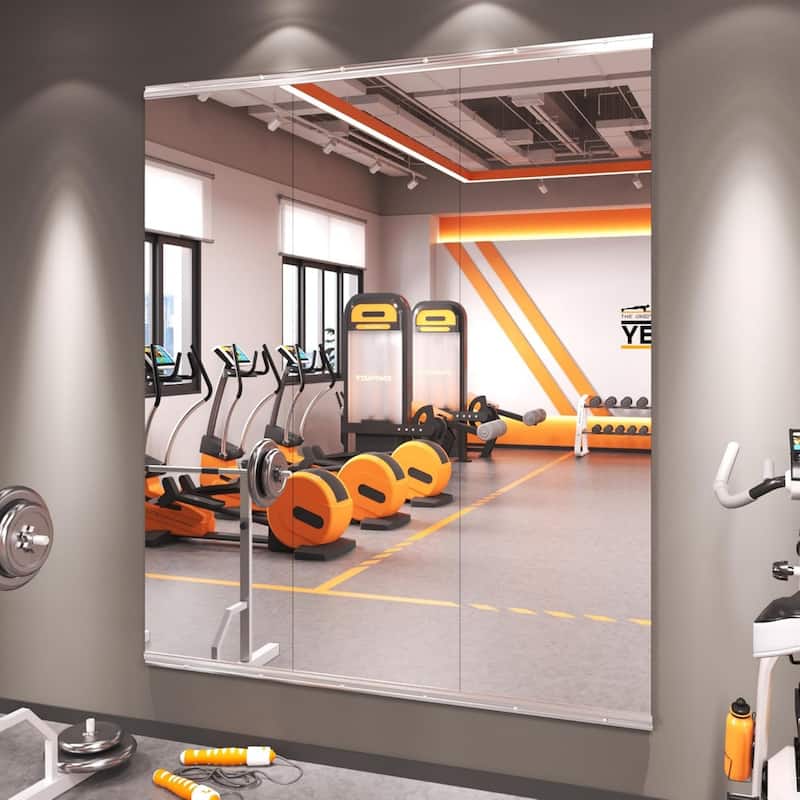 Large Full-Length Mirror for Home Gym Yoga and Dance Studio - 56x16-3PCS