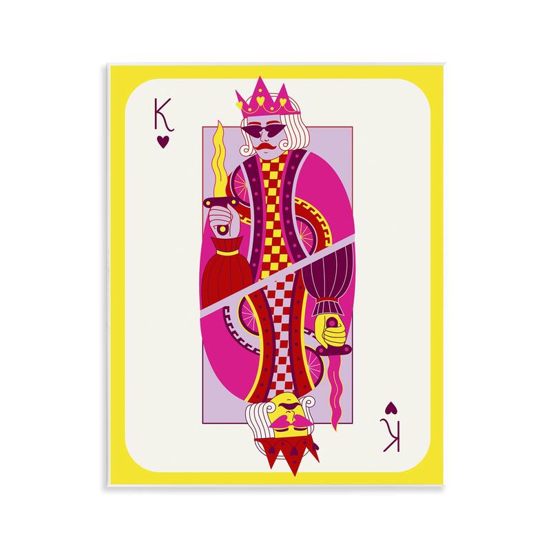 Stupell Bright Trendy King Card Wall Plaque Art Design By Grace Popp - 11 x 14