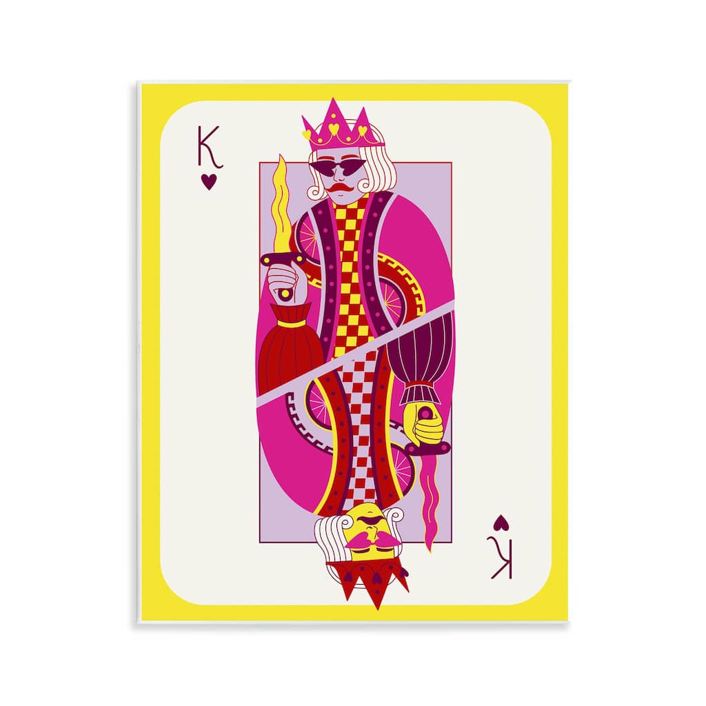 Stupell Bright Trendy King Card Wall Plaque Art Design By Grace Popp