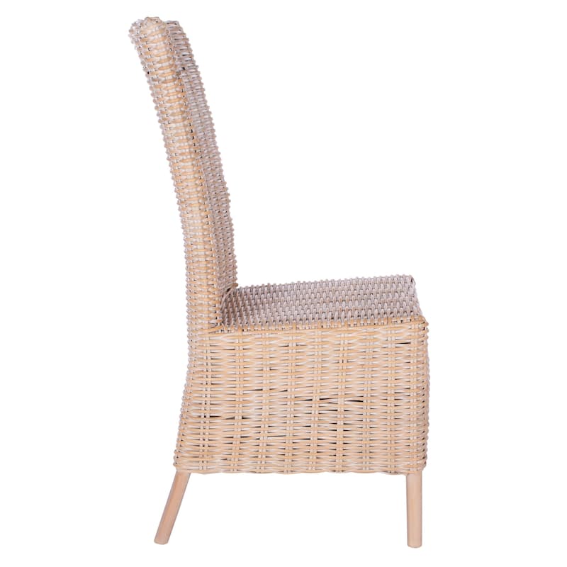 SAFAVIEH Marcia Rattan High Back Accent Chair (Set of 2) - 20.9" W x 20.9" L x 39.4" H - 21Wx21Dx39H