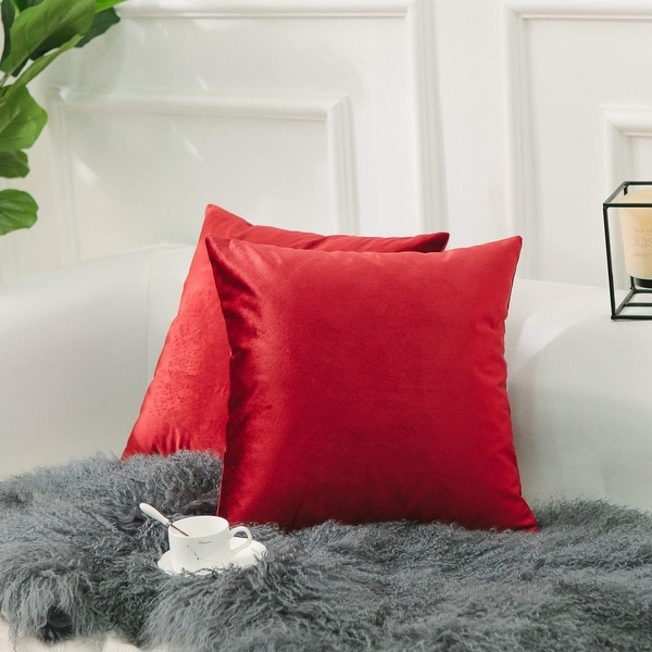 Throw Pillow Cover for Livingroom Bedroom Ruby Red Bed Bath