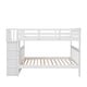 preview thumbnail 12 of 14, Stairway Design Full-over-Full Bunk Bed with Storage and Guard Rail for Bedroom,Dorm
