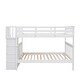 preview thumbnail 8 of 28, Stairway Full-Over-Full Bunk Bed with Storage and Guard Rail for Bedroom, Dorm