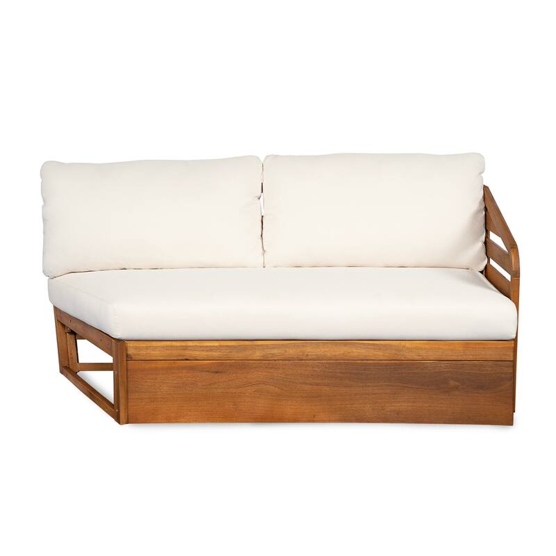 Christopher Knight Home - Drusilla Acacia Wood Patio V Sofa Set