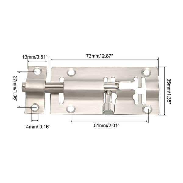 8Pcs Door Barrel Bolt Latch 3 Inch, Stainless Steel Latch Sliding Lock