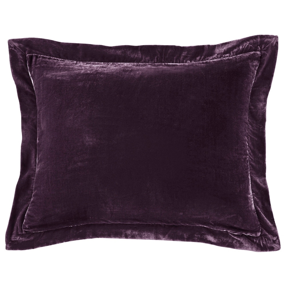 HiEnd Accents Stella Faux Silk Velvet Romantic Western 27x39 inch Flanged Dutch Euro Pillow