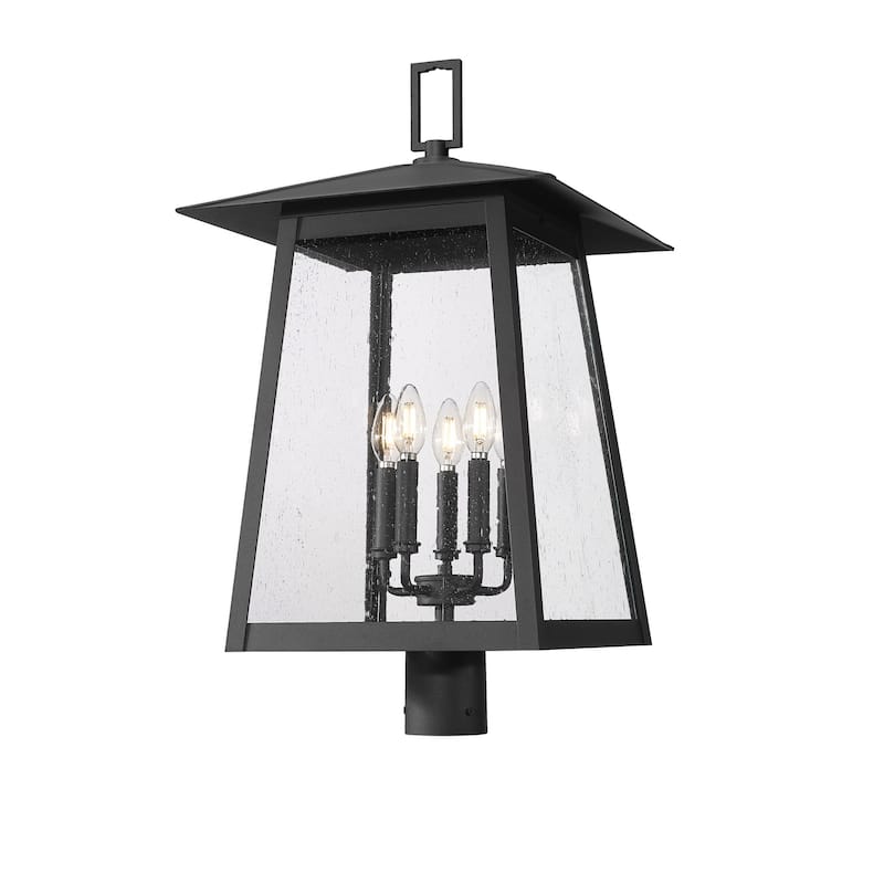 Z-Lite 5015PHXLR Rainer 5 Light 28" Tall Marine Grade Post Light - Black