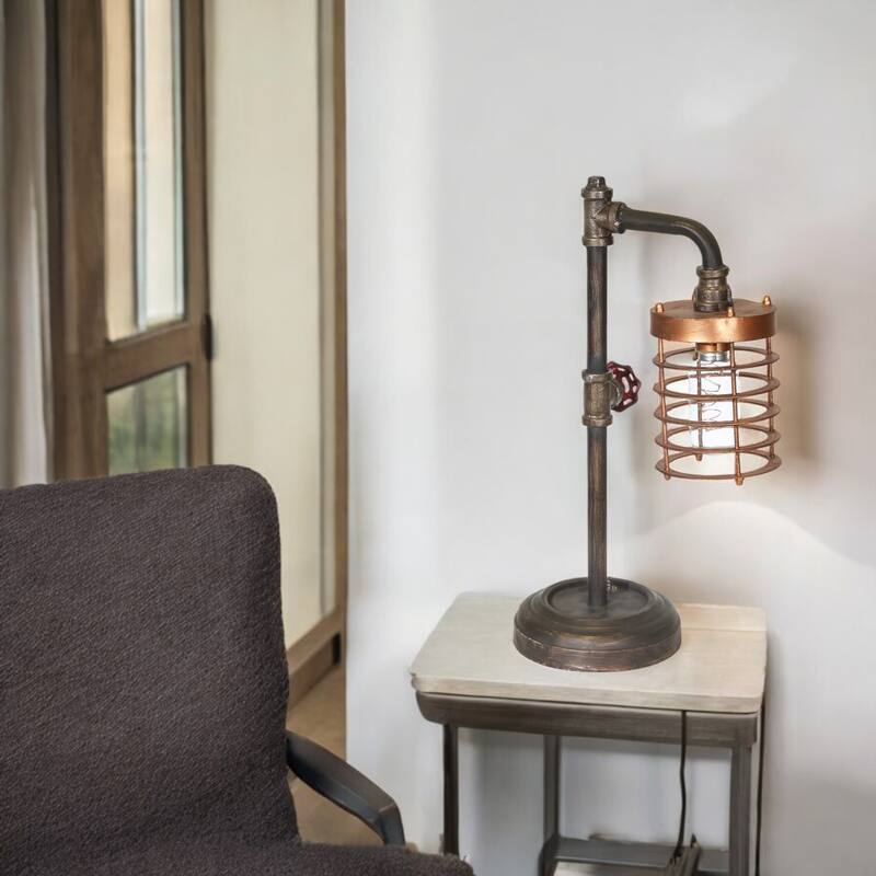 Industrial Metal Pipe Table Lamp - 18.0"