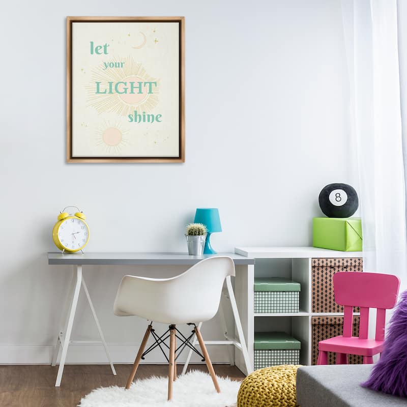 Stupell Let Your Light Shine Framed Floater Canvas Wall Art Design By Sweet Melody Designs