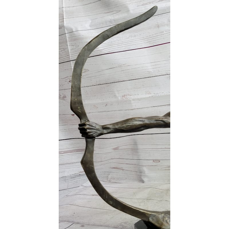Native American Indian Mohawk Archer Bow Bronze Sculpture Statue Figure 17 Inches