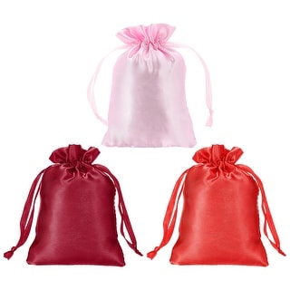Satin Bags with Drawstring, 3Pack 3x4 Inch Wedding Favor Bags,