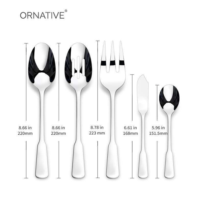 Ornative Yesenia 18/0 Stainless Steel Satin/Mirror Flatware Set