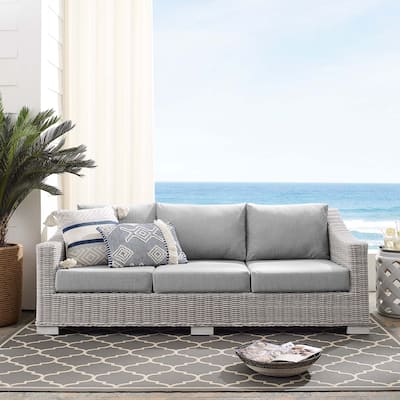 Conway Sunbrella Outdoor Patio Wicker Rattan Sofa